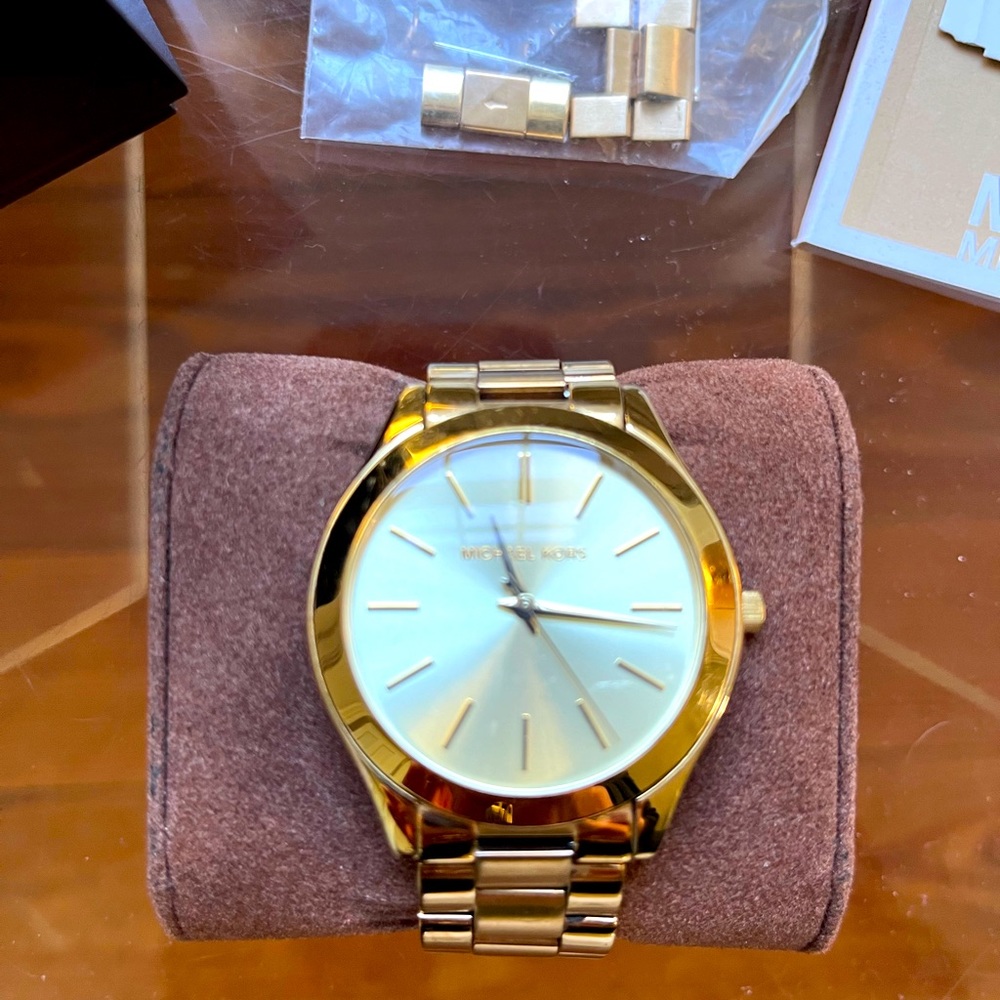 Michael Kors gold slim watch
